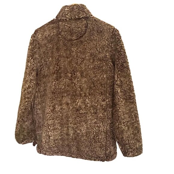 Nordic Fleece The Victoria Sherpa Pullover in Brown Small - Picture 3 of 5